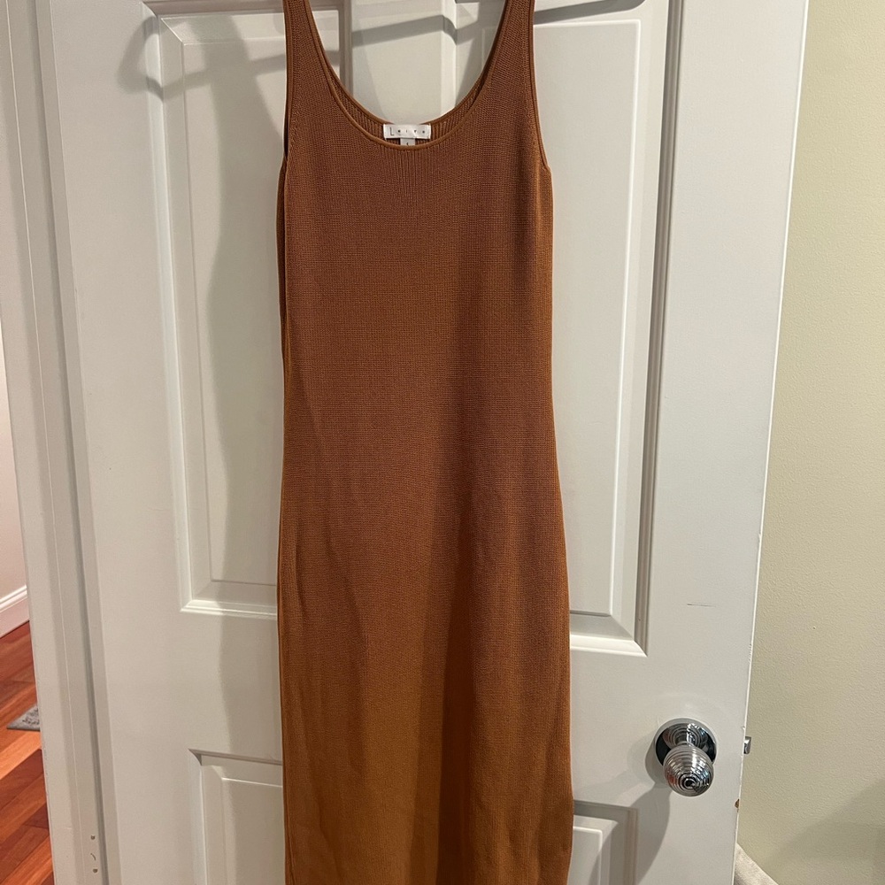 Leith Sleeveless Knit Midi Dress in Burnt Orange
